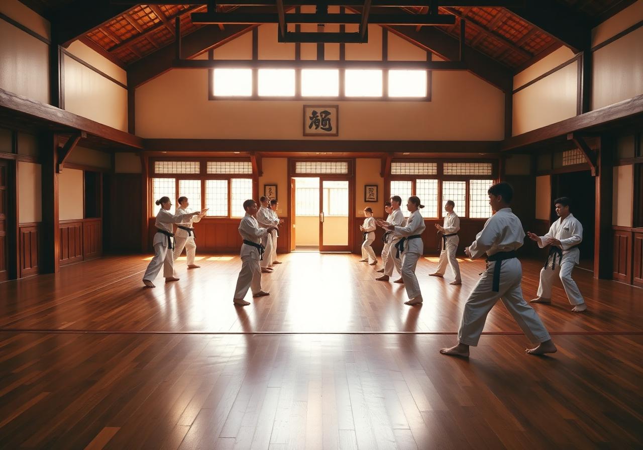 Interior do dojo de Karatê Miyamoto Damashii
